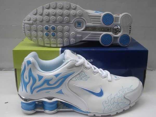 Blanc Et Bleu Nike Shox R4